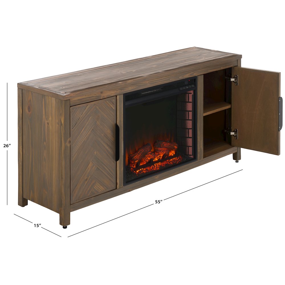 Jerah 2-Cabinet Reclaimed Fir Fireplace. Picture 3