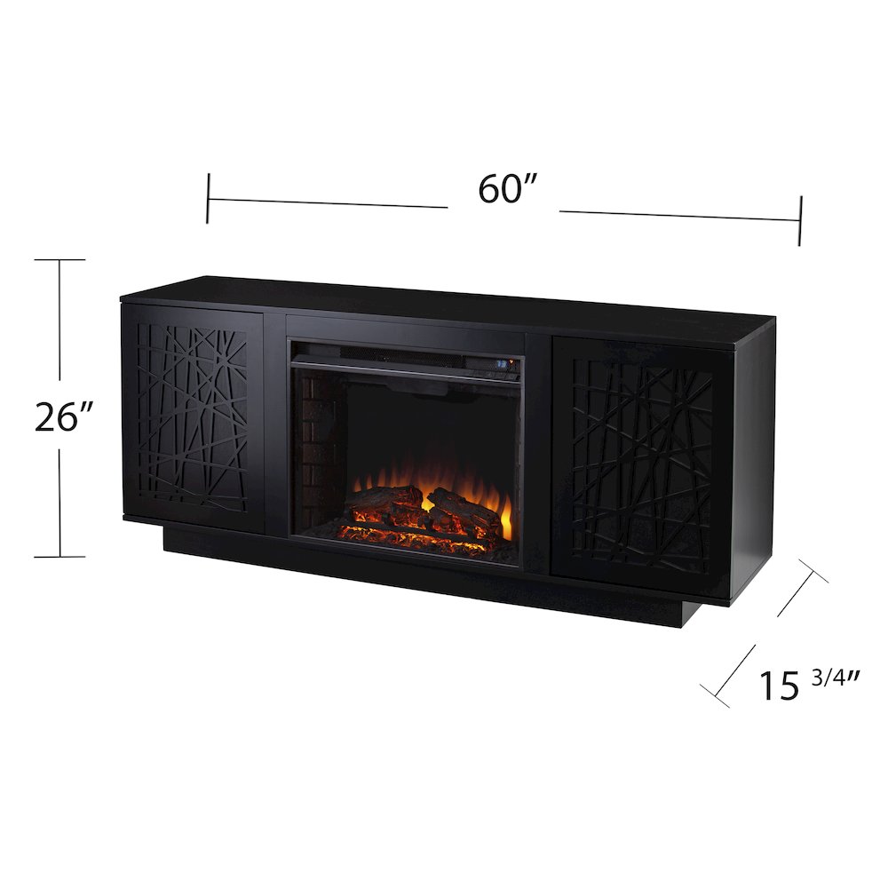 Delgrave Electric Media Fireplace with Storage. Picture 5