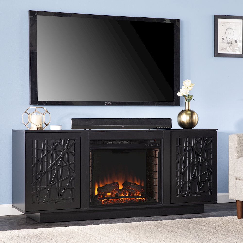 Delgrave Electric Media Fireplace with Storage. Picture 2