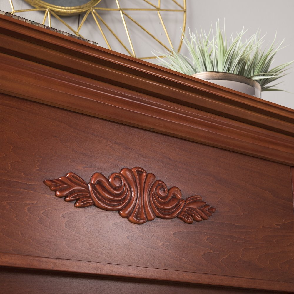 Tennyson Electric Fireplace with Bookcases - Mahogany. Picture 3
