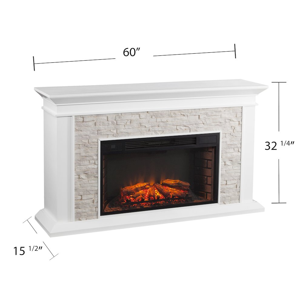 Canyon Heights Faux Stone Electric Fireplace. Picture 5