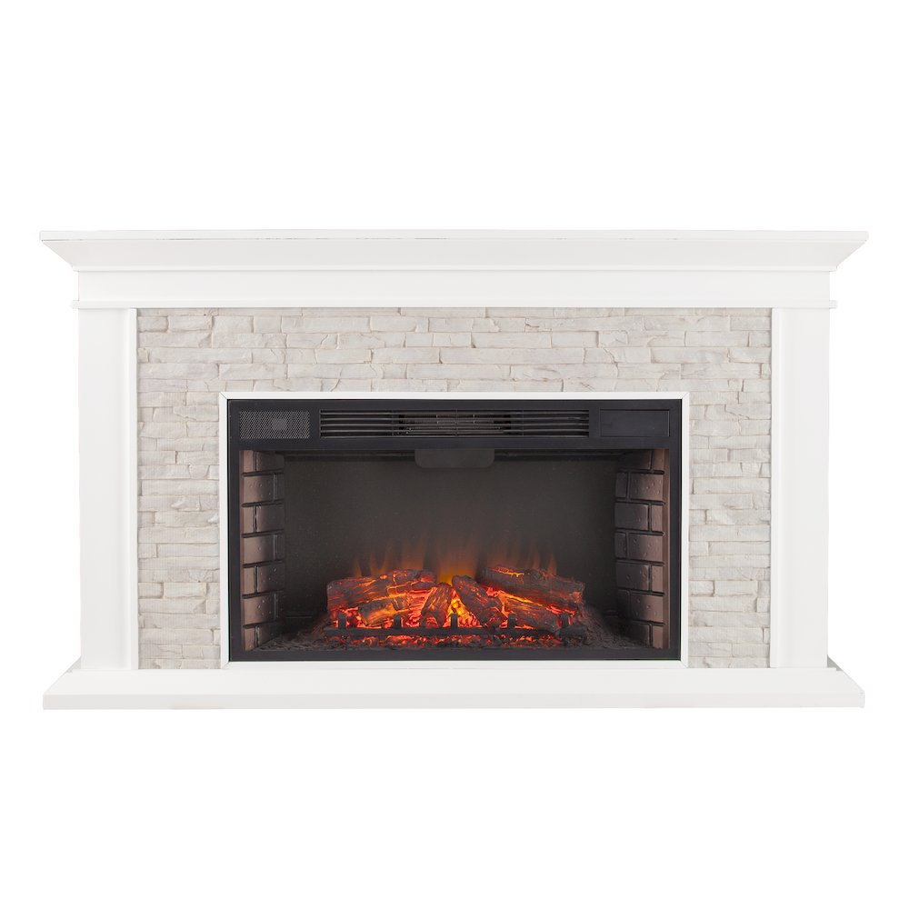 Canyon Heights Faux Stone Electric Fireplace. Picture 6