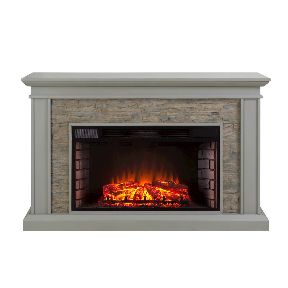 Ledgestone Electric Fireplace with Stacked Faux Stone. Picture 7