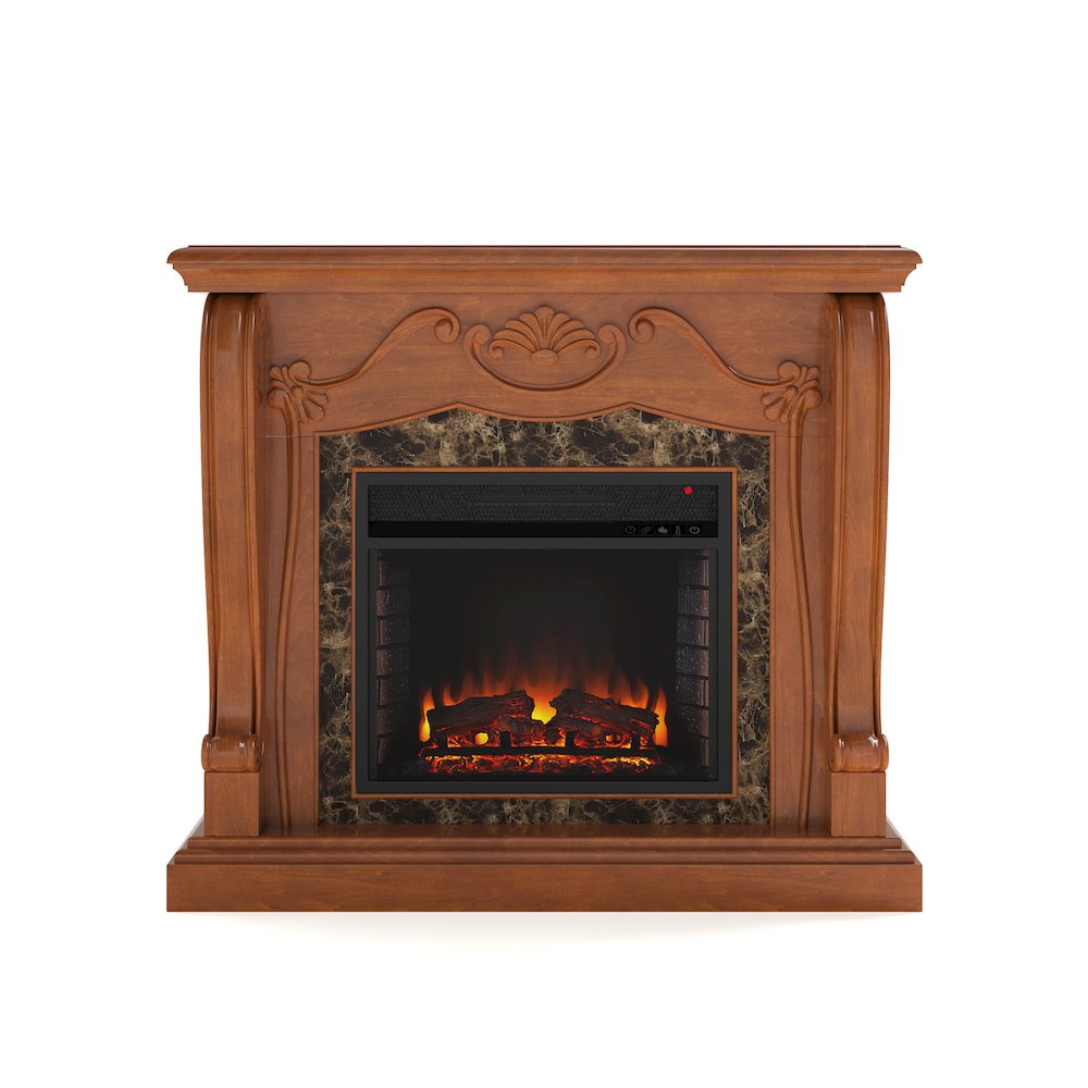 Cardona Electric Fireplace with Faux Marble. Picture 1