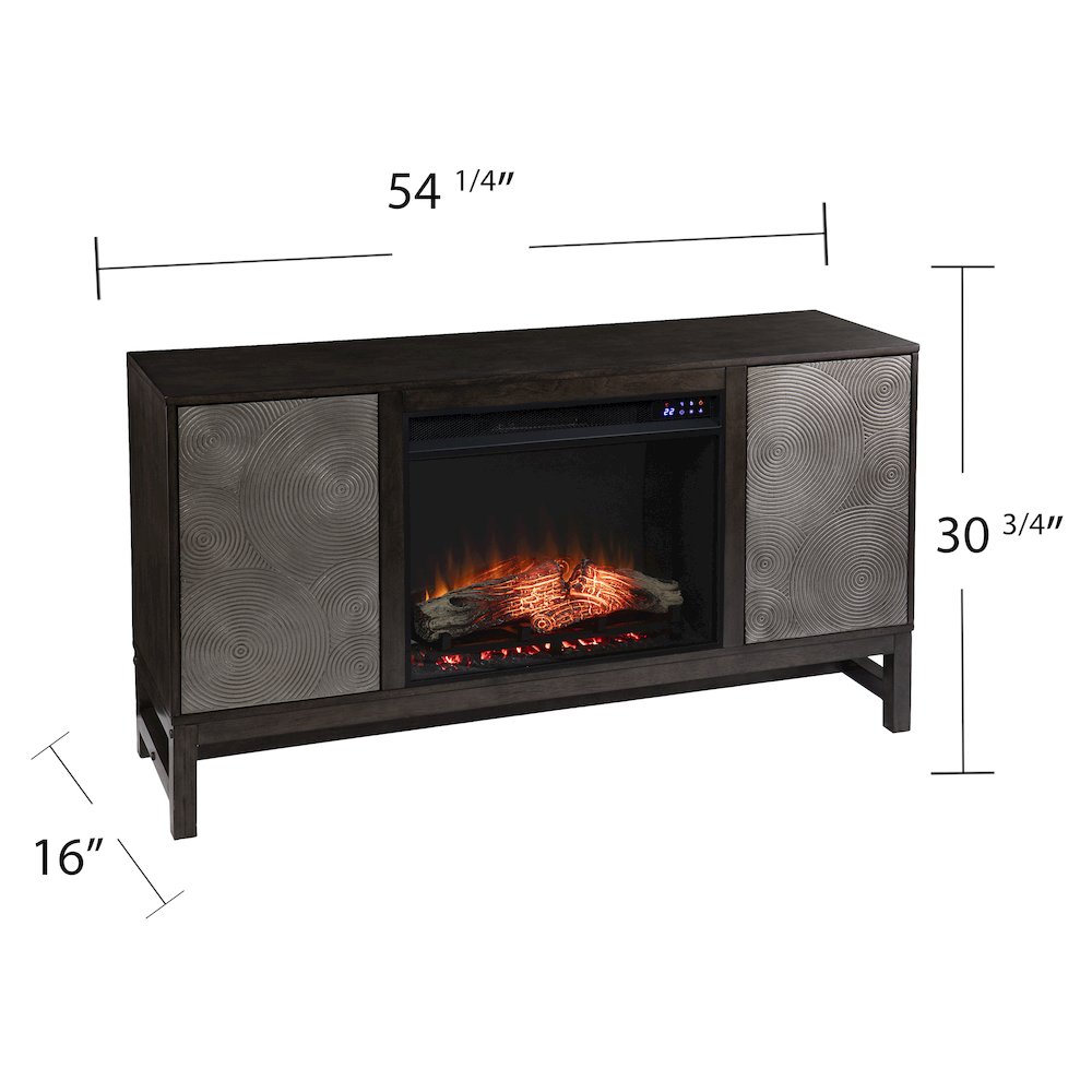 Lannington Touch Screen Electric Fireplace with Media Storage. Picture 5