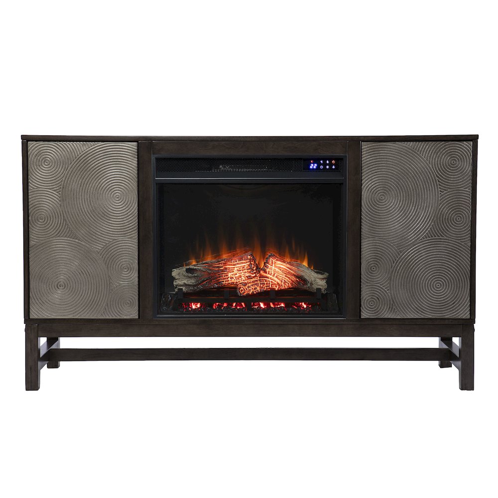 Lannington Touch Screen Electric Fireplace with Media Storage. Picture 6