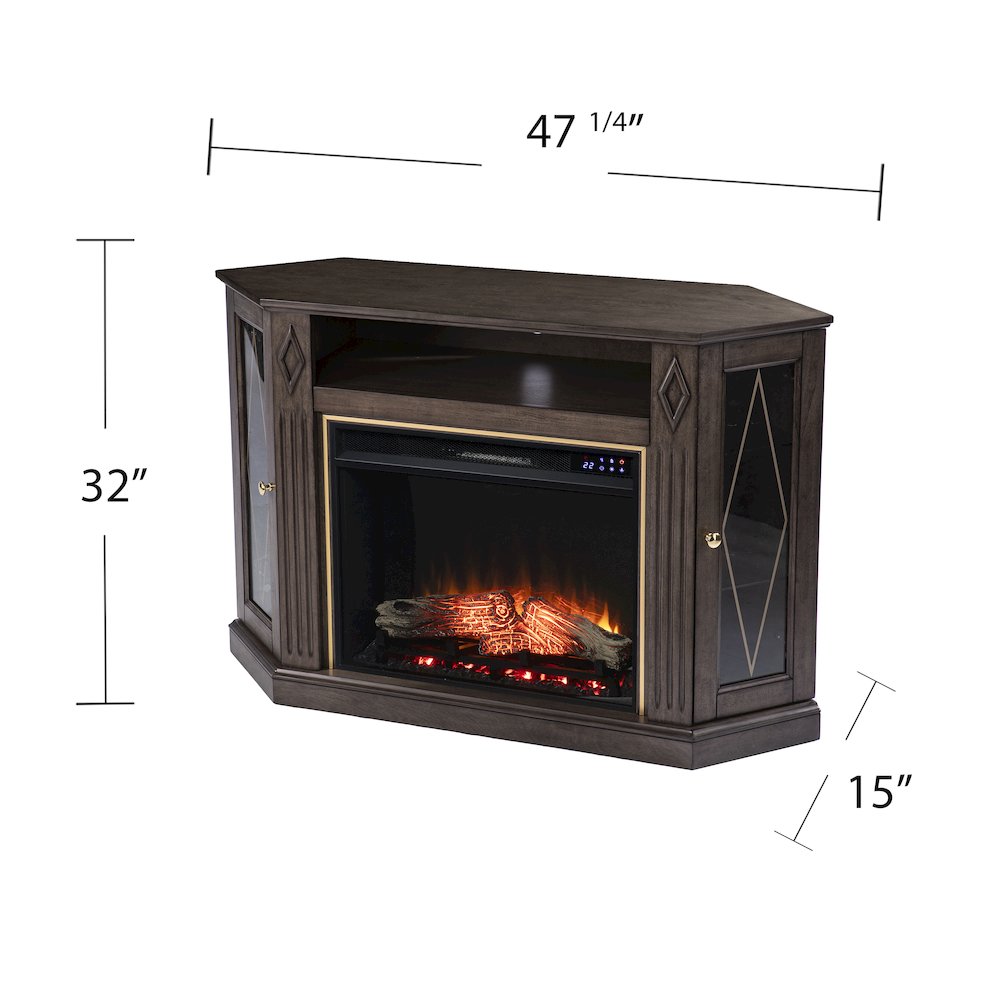 Austindale Touch Screen Electric Fireplace with Media Storage. Picture 5