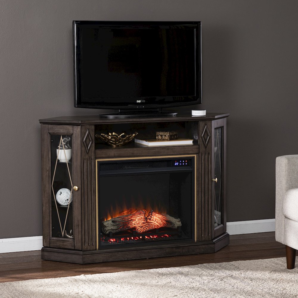 Austindale Touch Screen Electric Fireplace with Media Storage. Picture 2