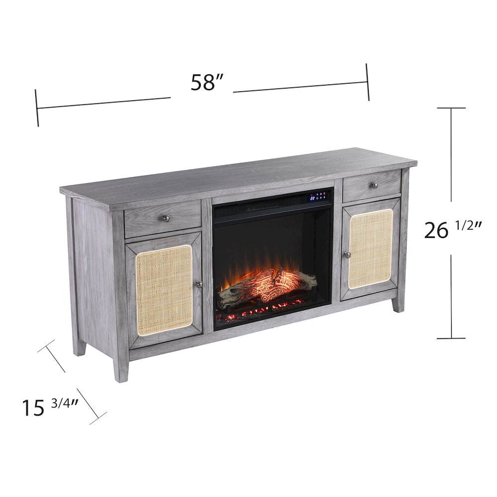 Edderton Touch Screen Electric Fireplace with Media Storage. Picture 5