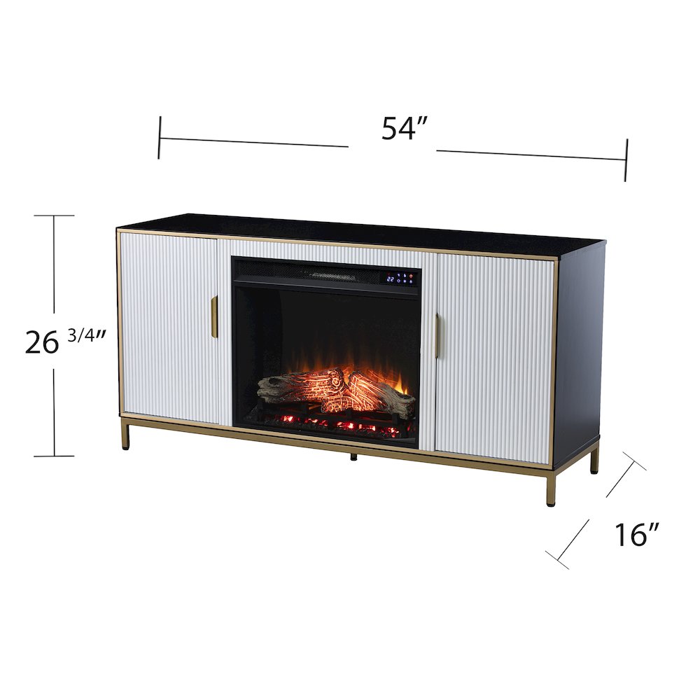 Daltaire Touch Screen Electric Fireplace with Media Storage. Picture 5