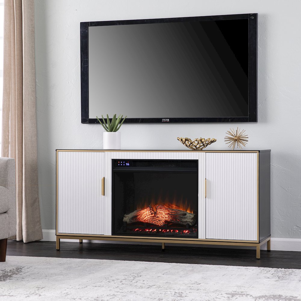 Daltaire Touch Screen Electric Fireplace with Media Storage. Picture 2