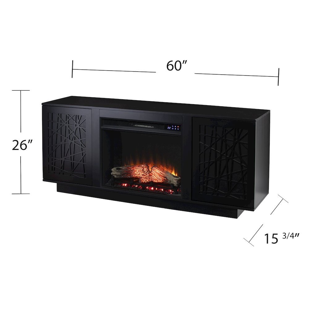 Delgrave Touch Screen Electric Media Fireplace with Storage. Picture 5