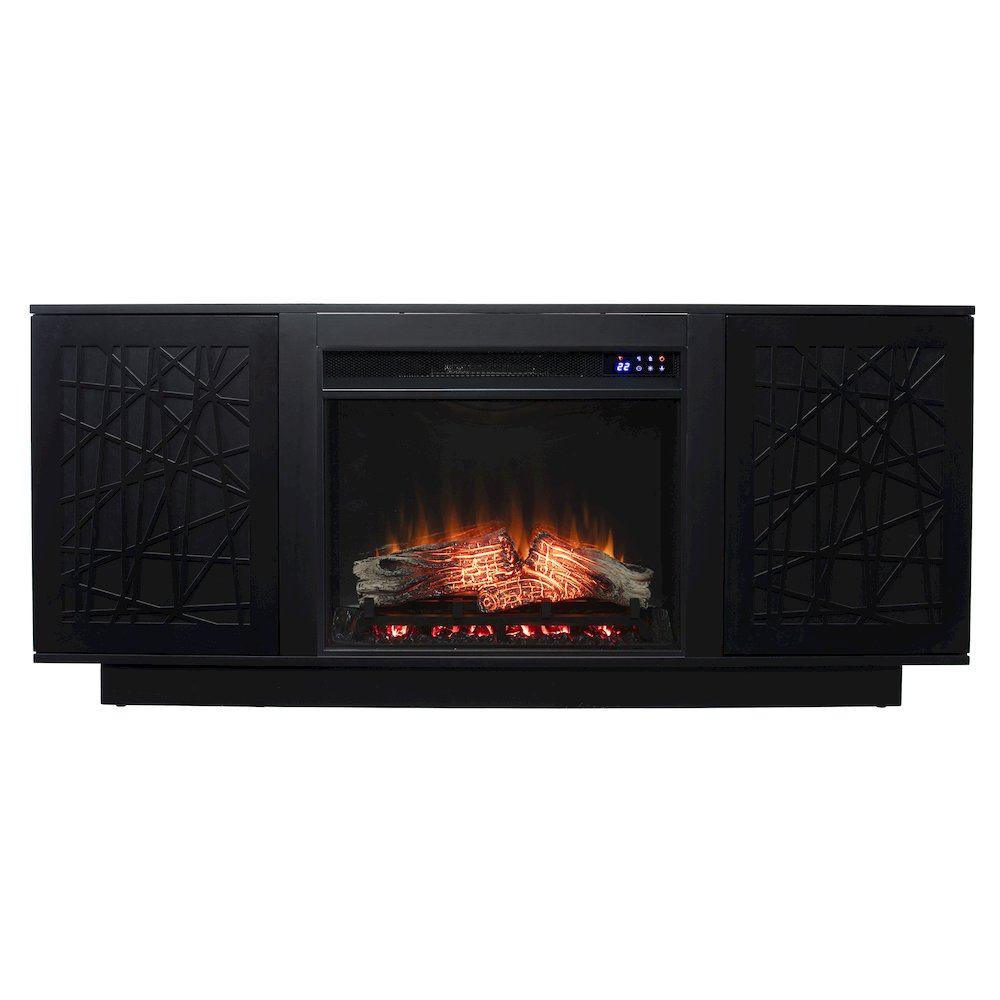 Delgrave Touch Screen Electric Media Fireplace with Storage. Picture 1