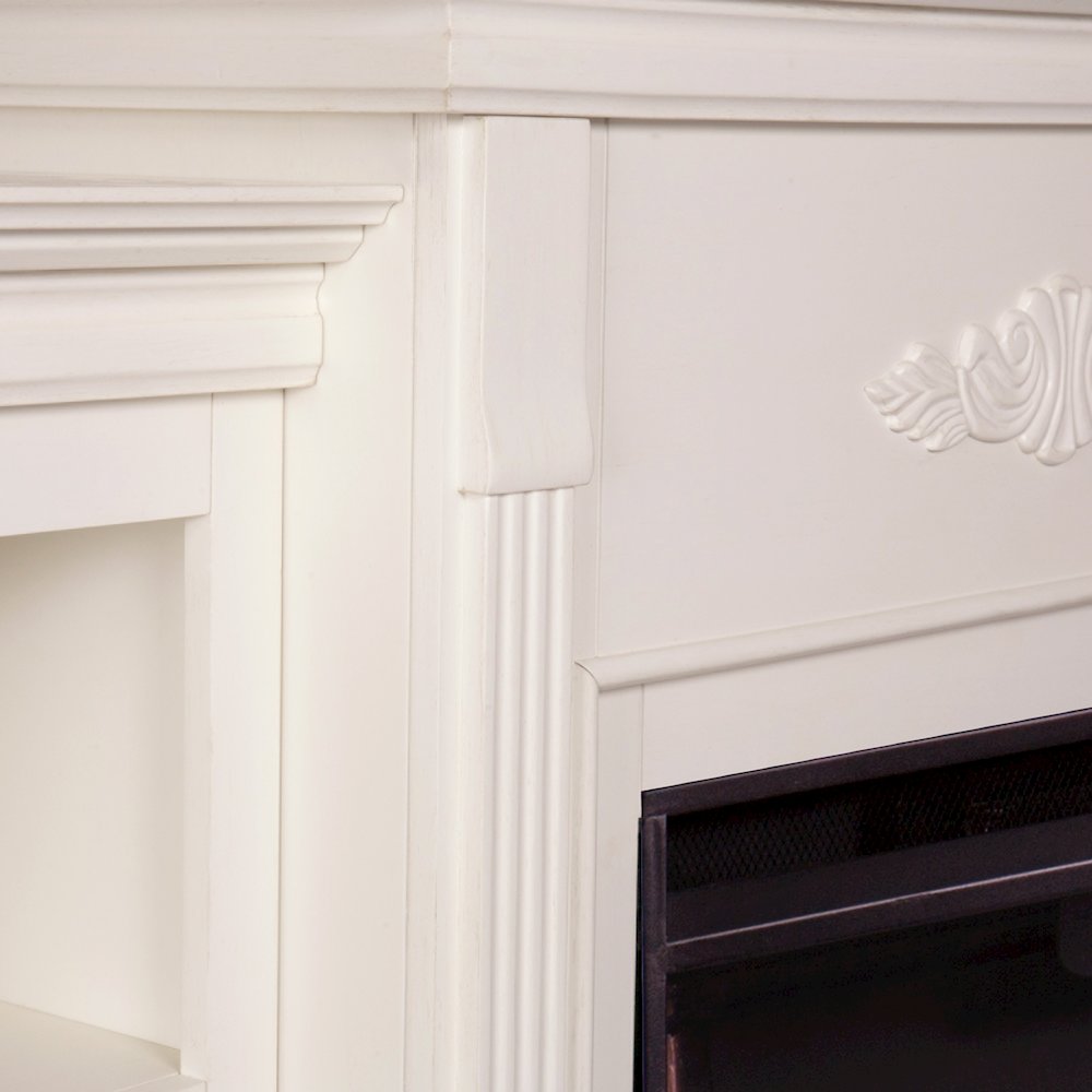 Tennyson Touch Screen Electric Fireplace with Bookcases. Picture 4