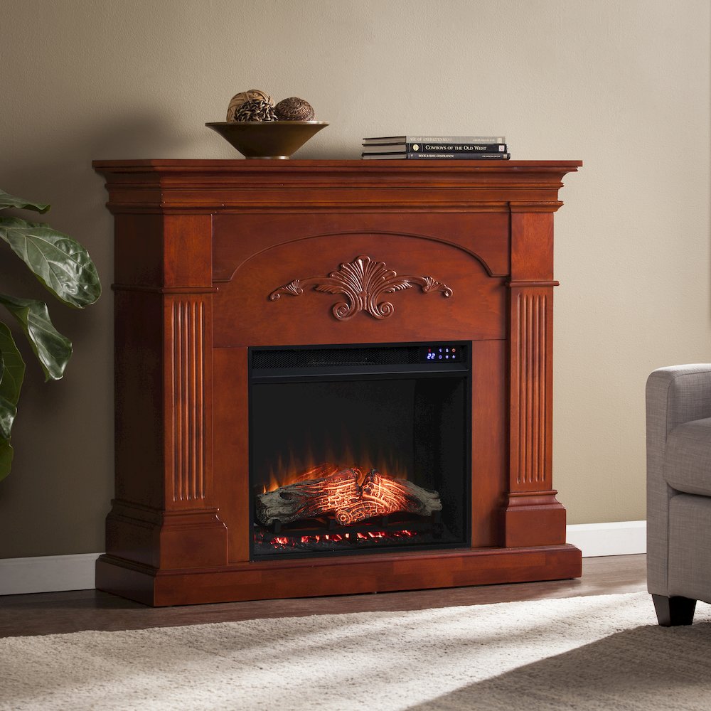 Sicilian Touch Screen Electric Fireplace - Mahogany. Picture 2