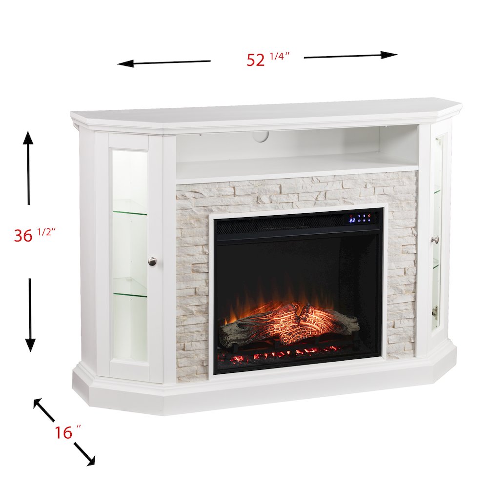 Redden Corner-Convertible Electric Fireplace with Touch Screen. Picture 5