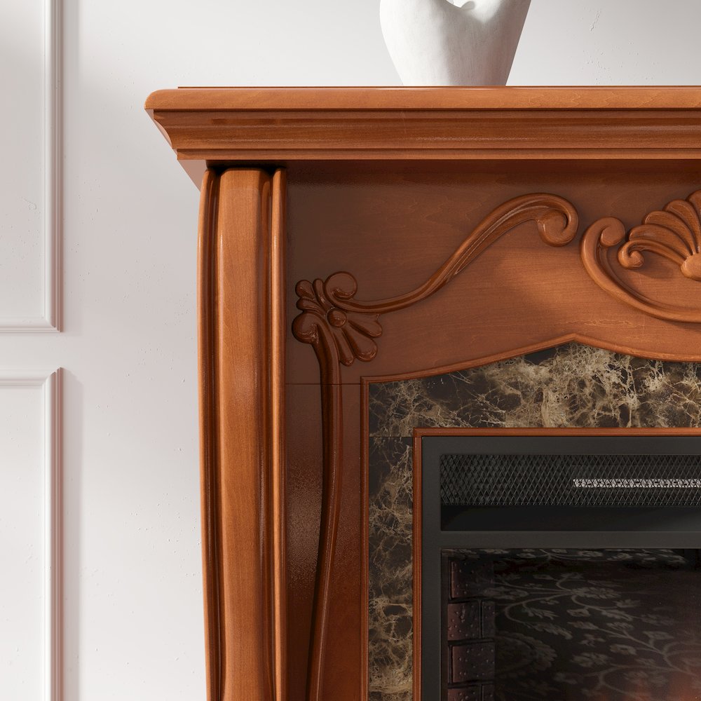 Cardona Touch Screen Electric Fireplace with Faux Marble. Picture 4