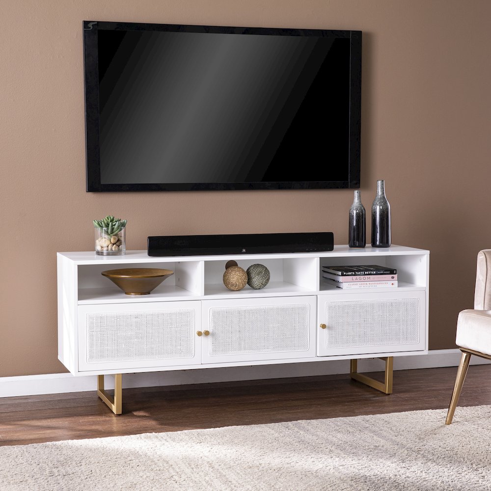 Mursley Media Cabinet Storage in White Color. Picture 3