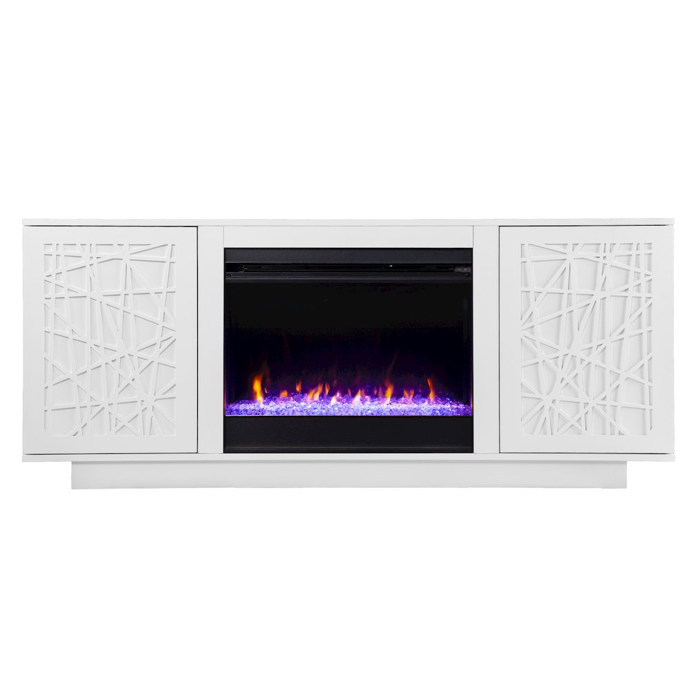 Delgrave Color Changing Fireplace Media Storage in White Color. Picture 2