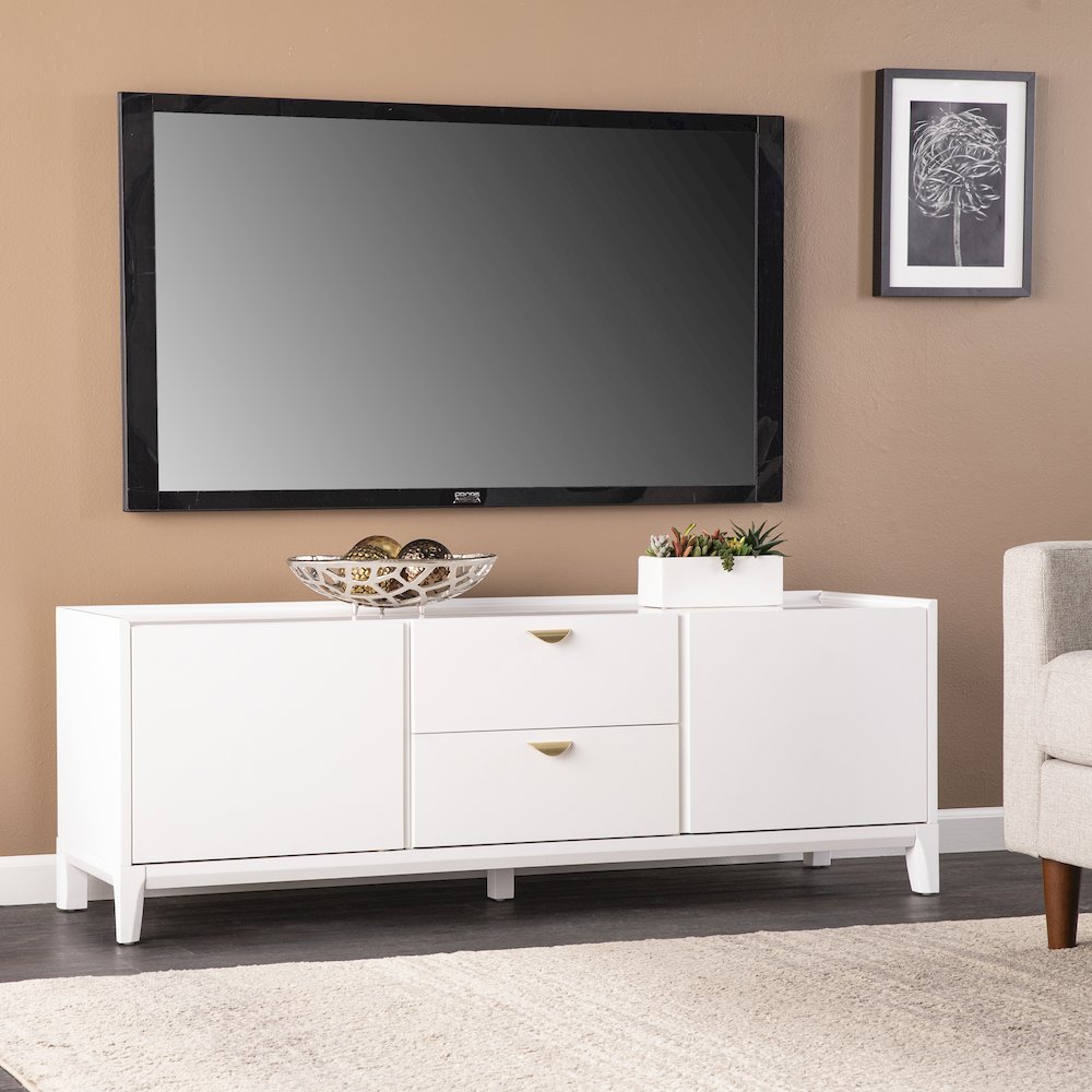 Crayneland Storage Media Cabinet in White Color. Picture 3