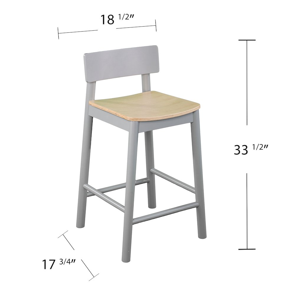 Claxby Two-Tone Counter Stools – 2PC Set in Grey Color. Picture 5