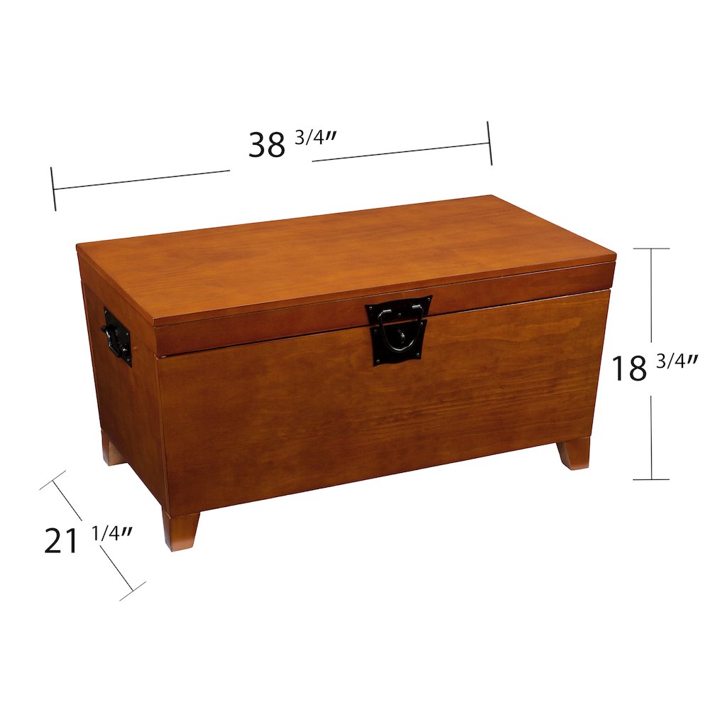 Pyramid Lift-Top Trunk Coffee Table in Brown Color. Picture 6