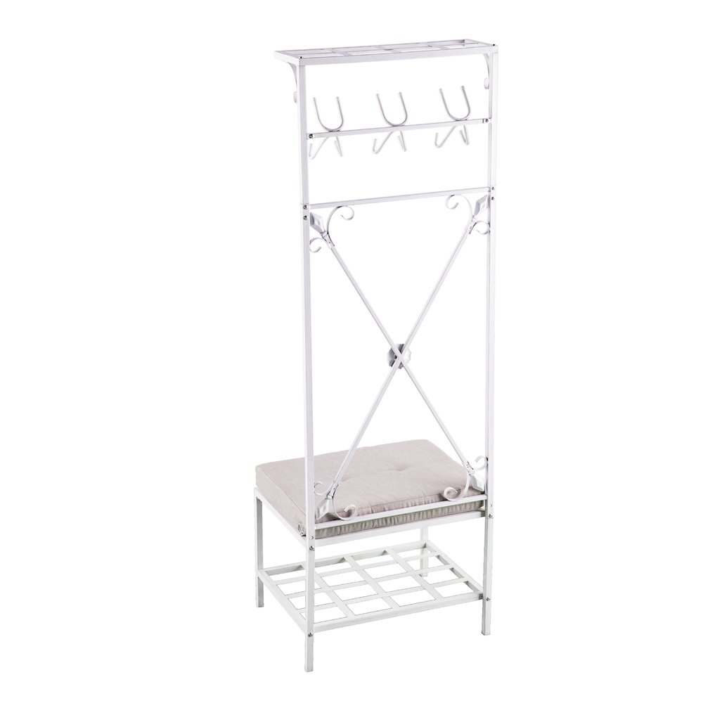 Dovanti Entryway Hall Tree Bench with Storage - Distressed. Picture 9