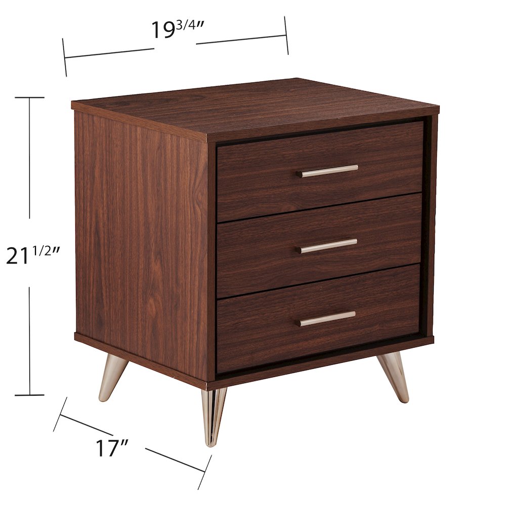 Oren Modern Bedside Table with Drawers. Picture 5