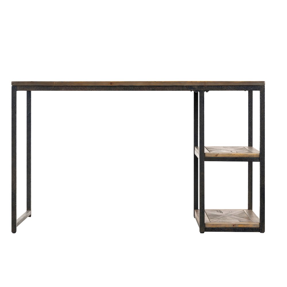 Reclaimed Wood Writing Desk - Industrial Style - Rustic Black. Picture 6