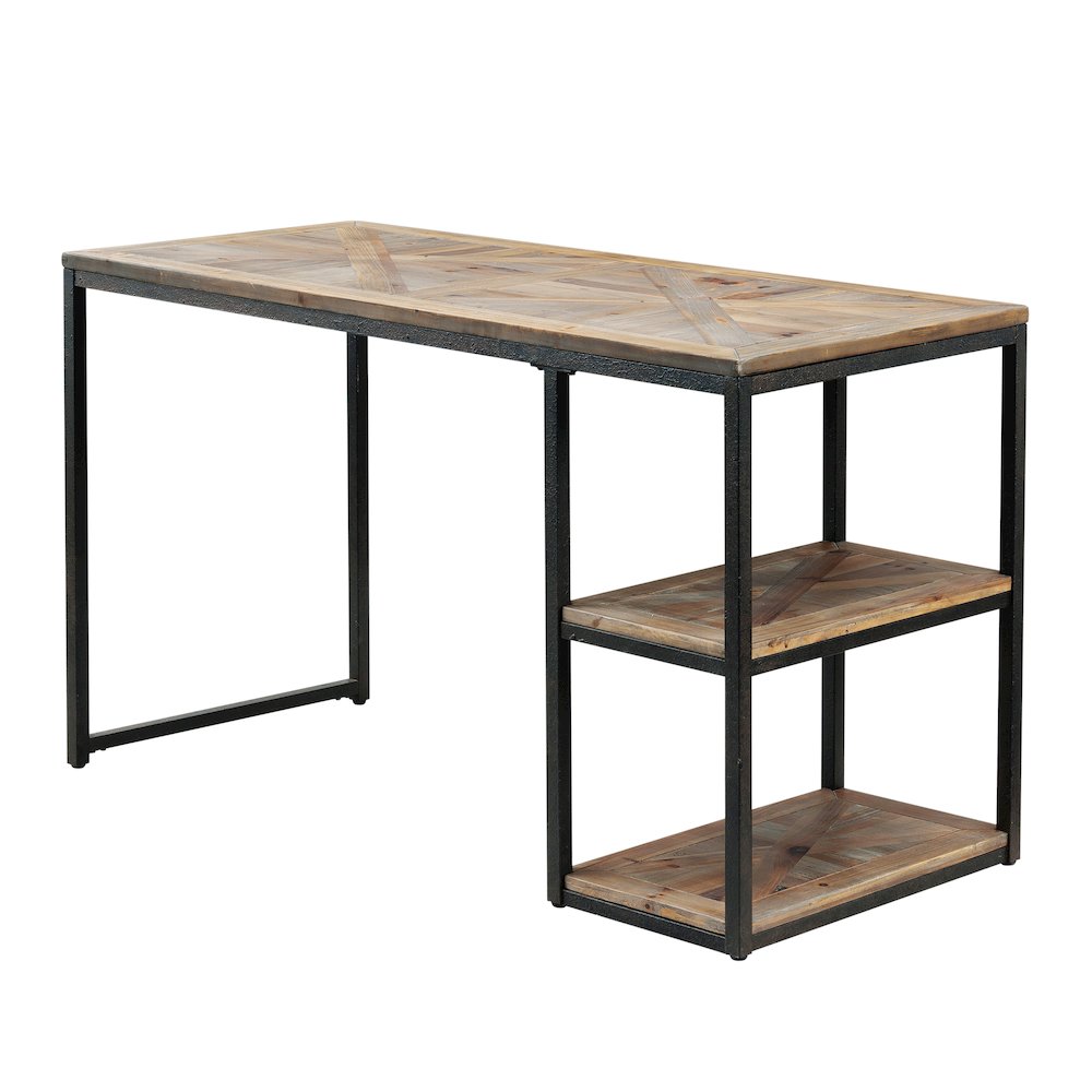 Reclaimed Wood Writing Desk - Industrial Style - Rustic Black. Picture 9