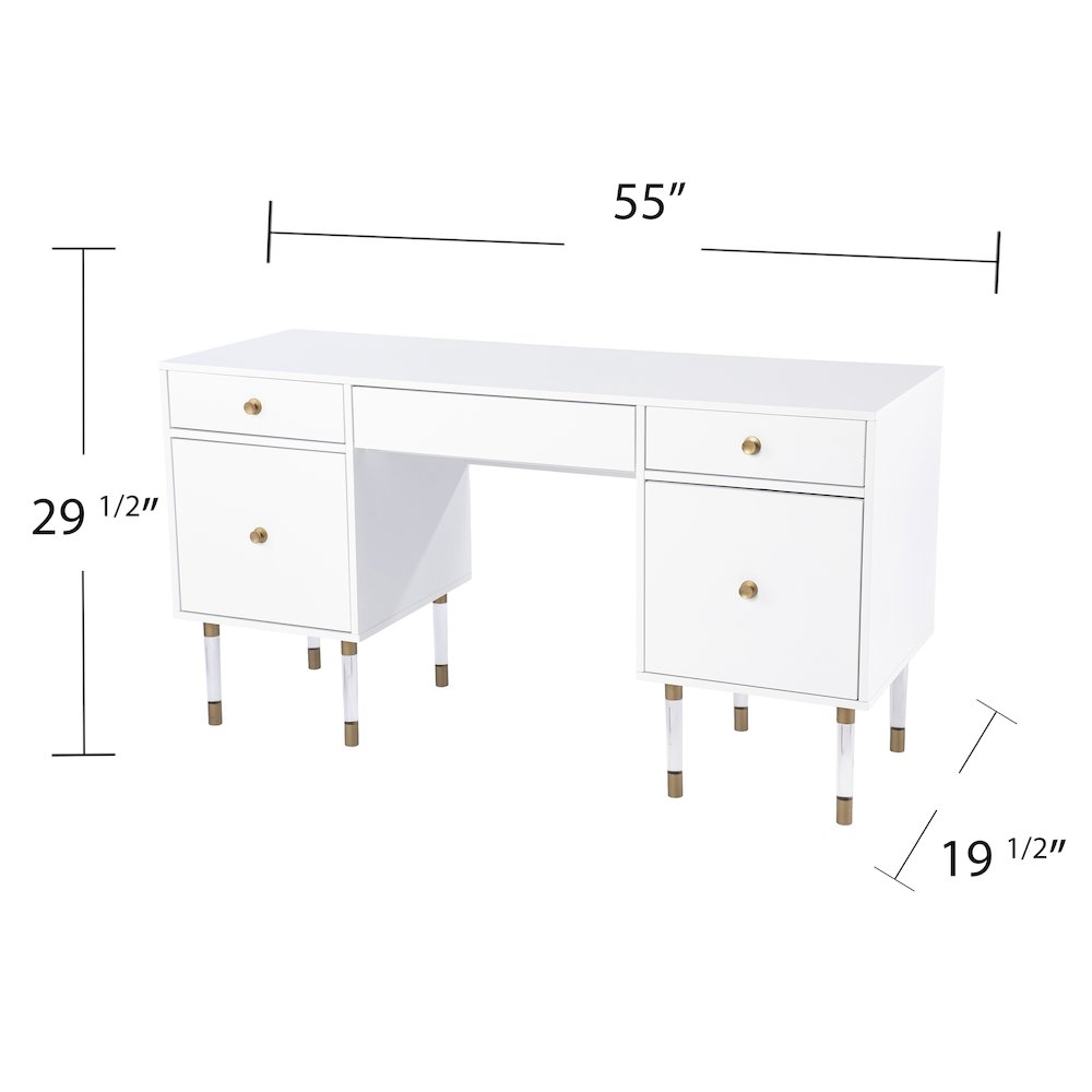 Helston White Writing Desk. Picture 5