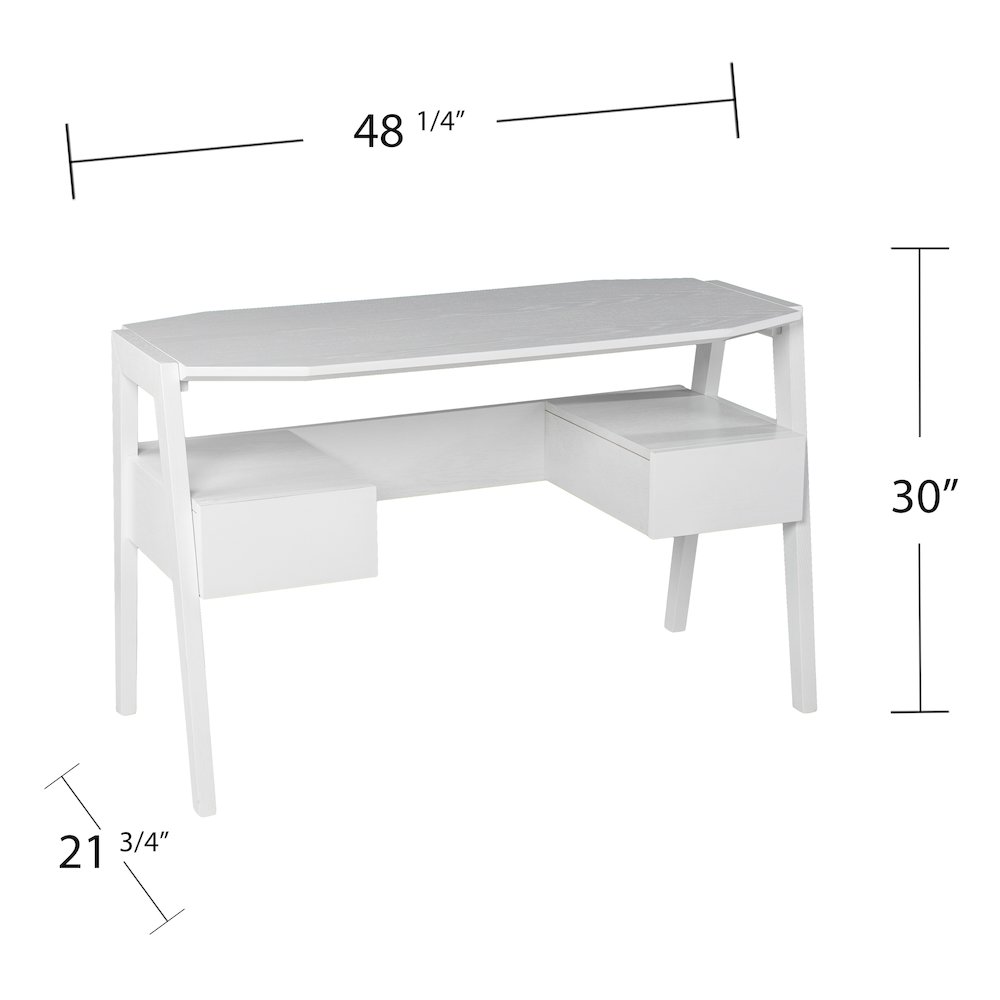 Clyden Midcentury Modern Writing Desk with Storage. Picture 5