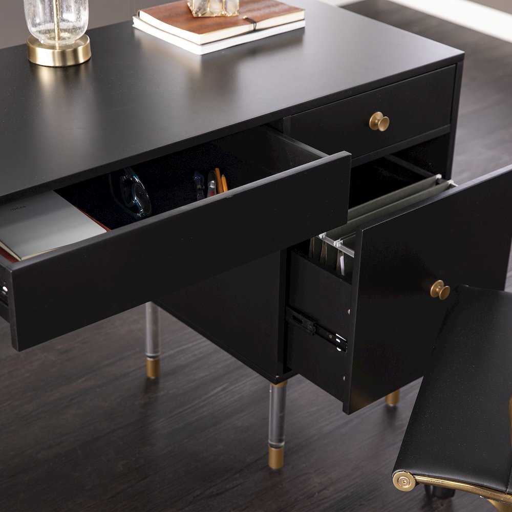 Helston Black Writing Desk. Picture 4