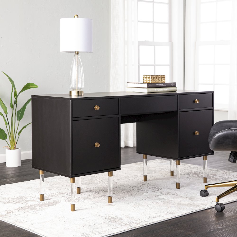 Helston Black Writing Desk. Picture 2