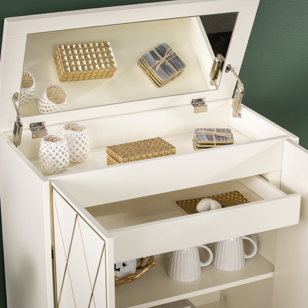 Marradi Two-Door Accent Cabinet in White Color. Picture 4