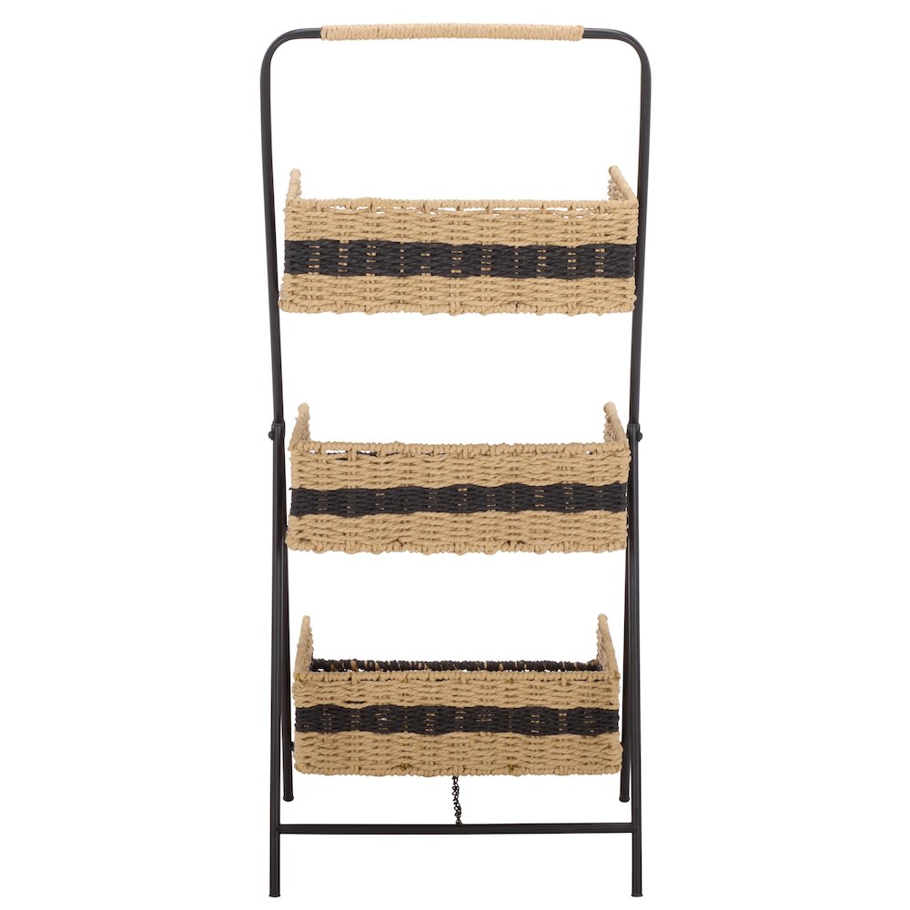 Ingrid Iron And Paper Rope Shelf/Black & Brown. Picture 5