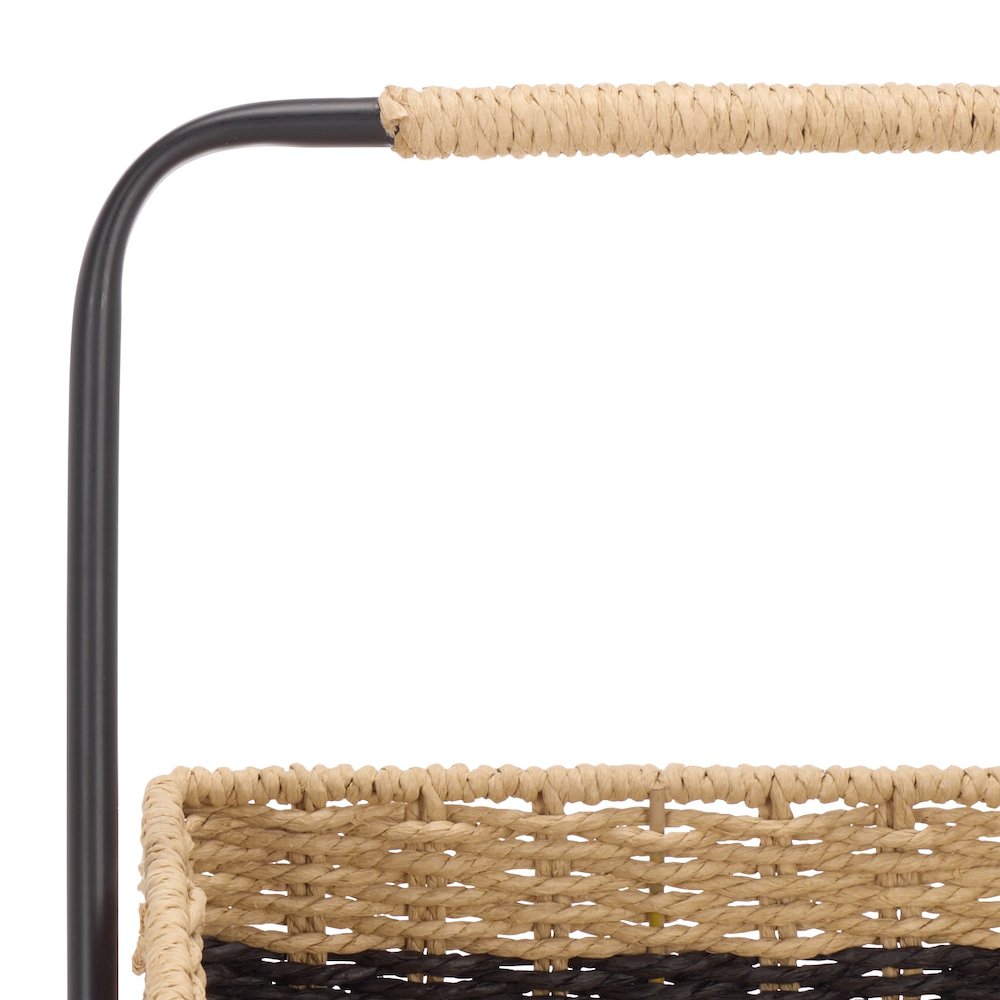 Ingrid Iron And Paper Rope Shelf/Black & Brown. Picture 1