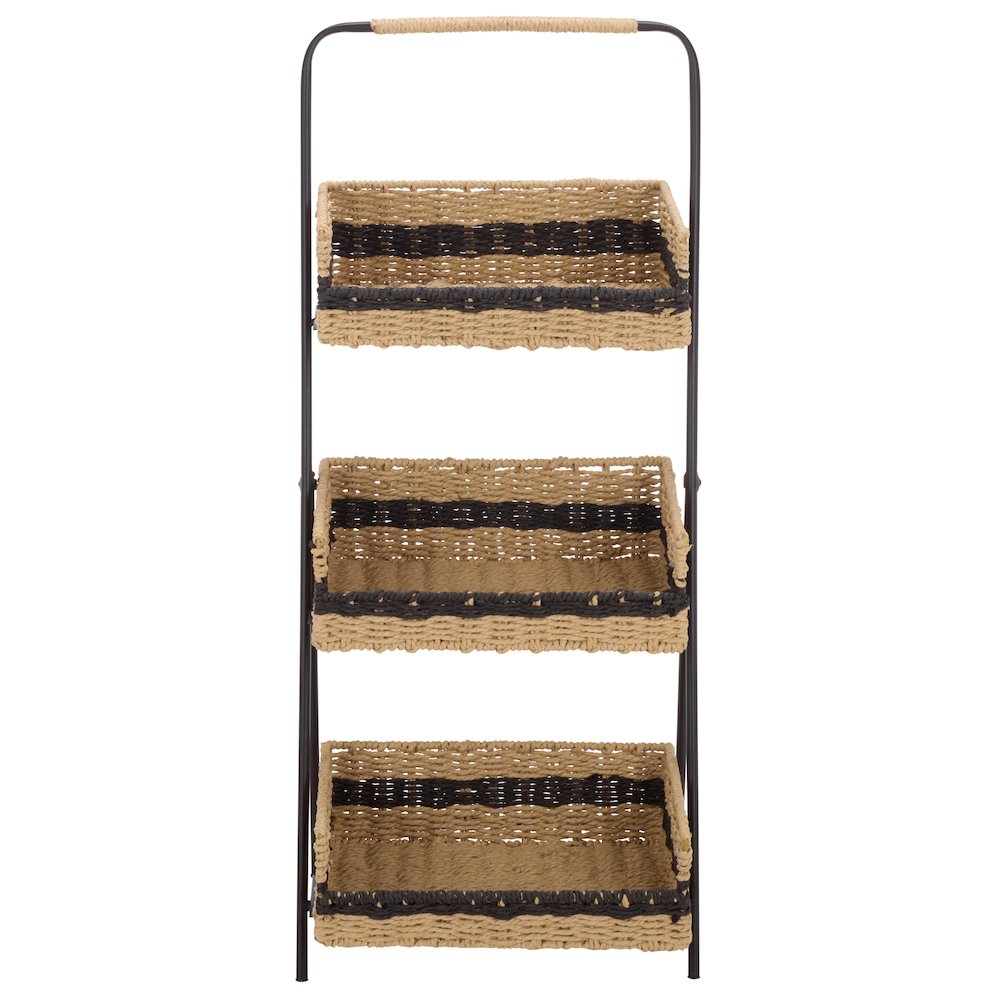 Ingrid Iron And Paper Rope Shelf/Black & Brown. Picture 3