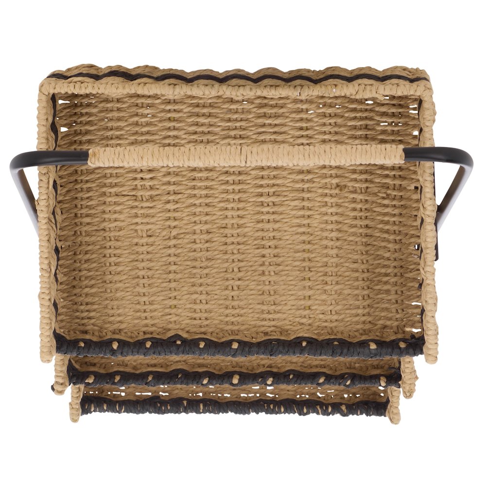 Ingrid Iron And Paper Rope Shelf/Black & Brown. Picture 4