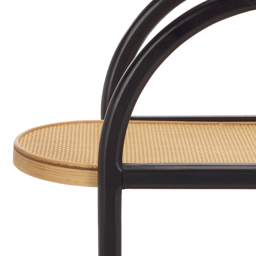 Wilson Wood & PE Rattan Shelf/Black & Brown. Picture 1
