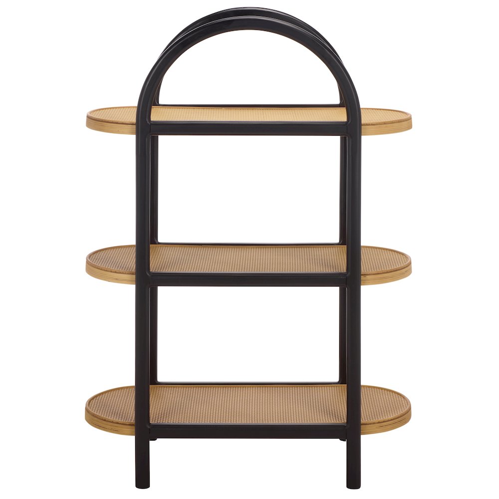 Wilson Wood & PE Rattan Shelf/Black & Brown. Picture 3