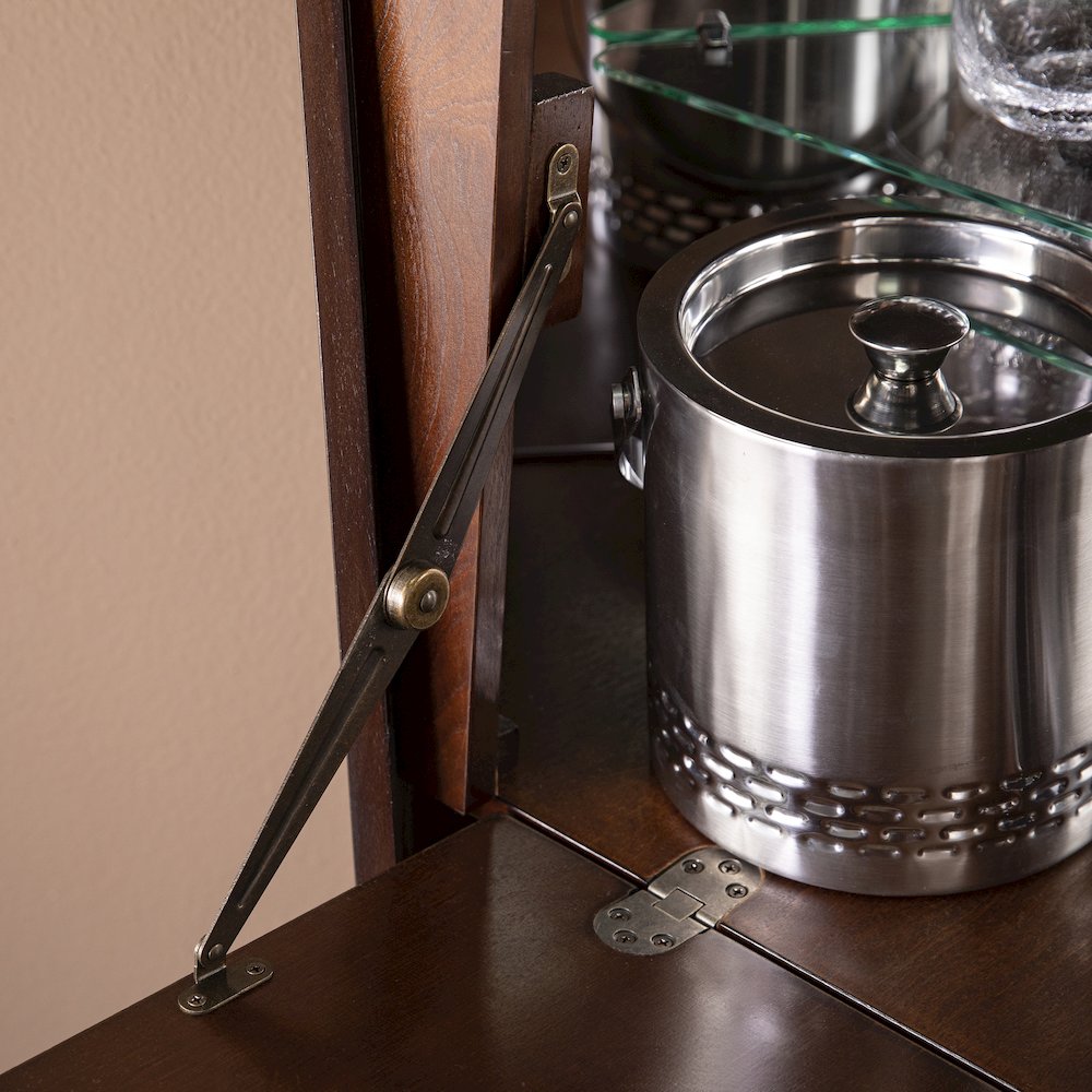 Larson Corner Bar Cabinet - Dark Tobacco. Picture 3