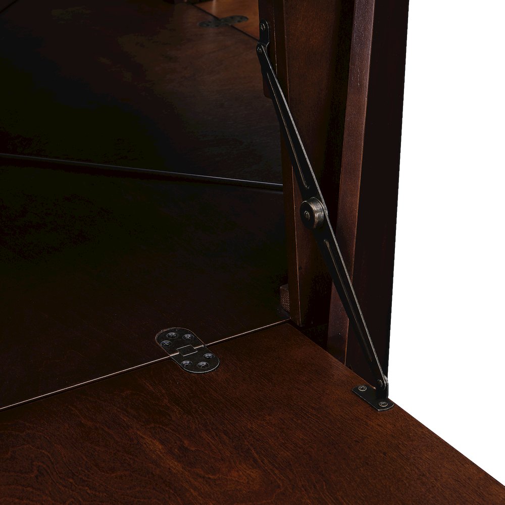 Larson Corner Bar Cabinet - Dark Tobacco. Picture 4