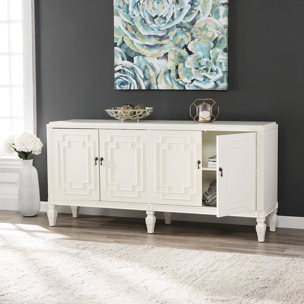 Tropman Antique White Low-Profile Accent Cabinet. Picture 3