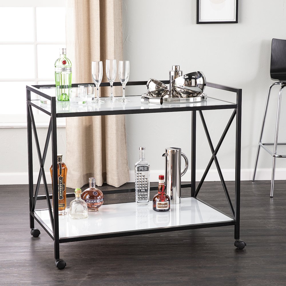 Maxton Bar Cart – Black and White. Picture 2