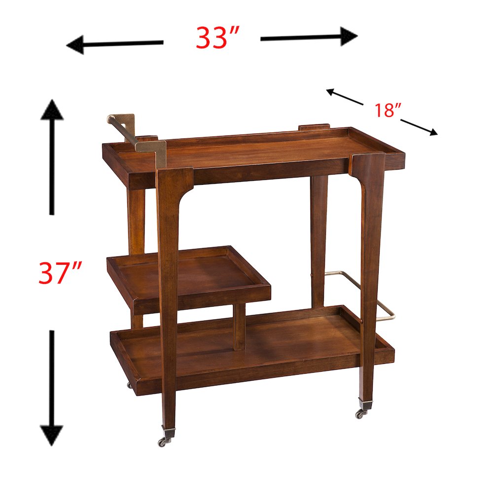 Zhori Midcentury Modern Bar Cart. Picture 5