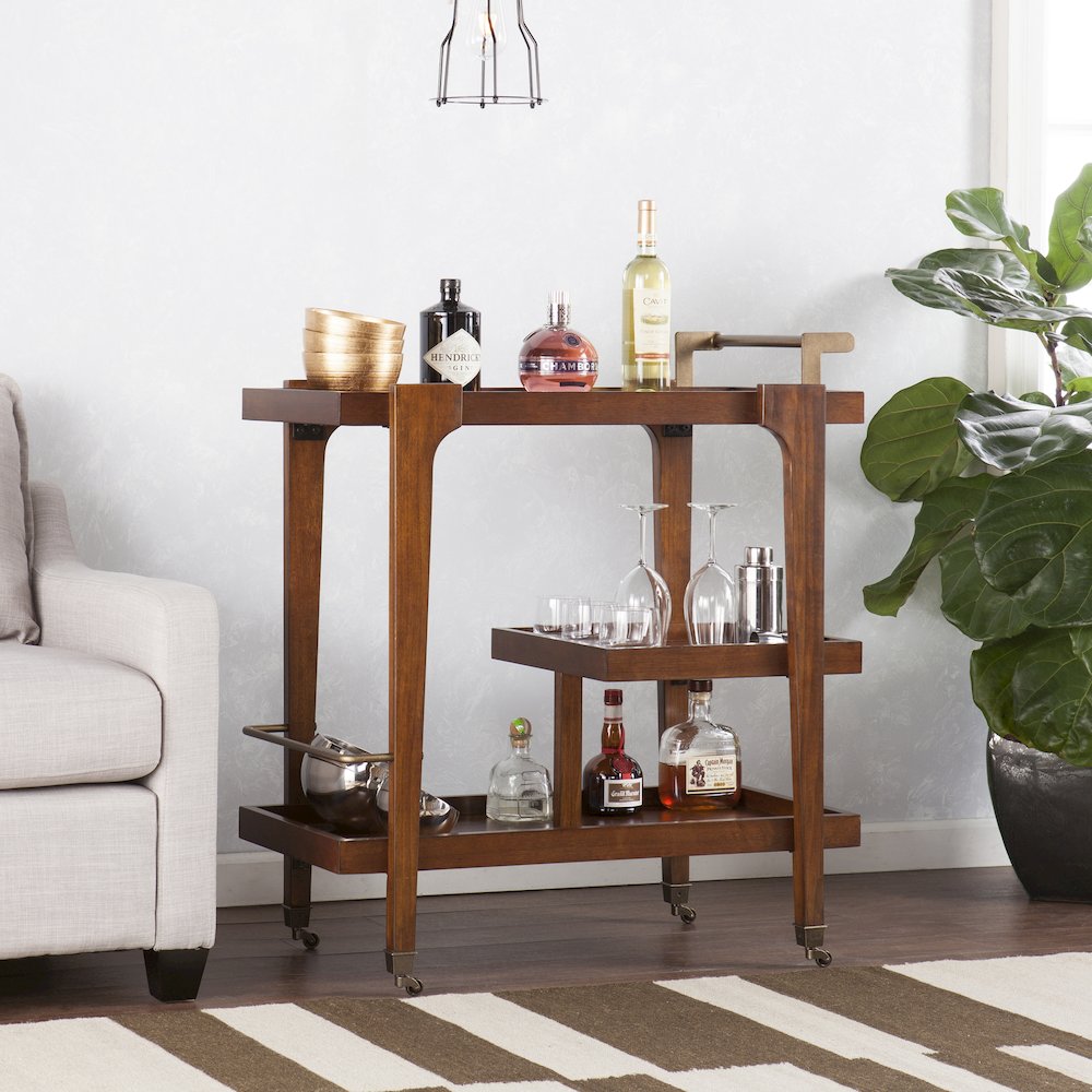 Zhori Midcentury Modern Bar Cart. Picture 2