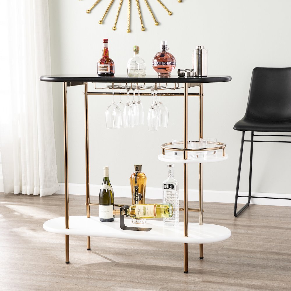 Dagney Wine/Bar Table with Glassware Storage. Picture 2