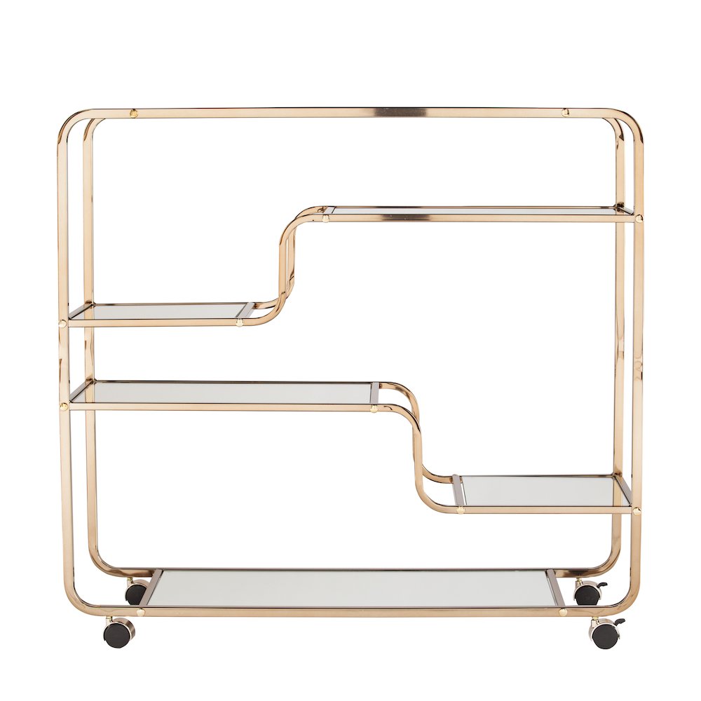 Maylynn Art Deco Mirrored Bar Cart. Picture 8