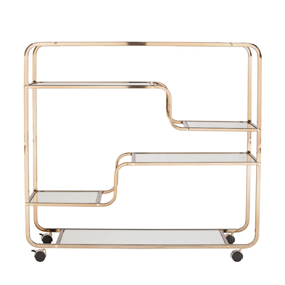 Maylynn Art Deco Mirrored Bar Cart. Picture 1